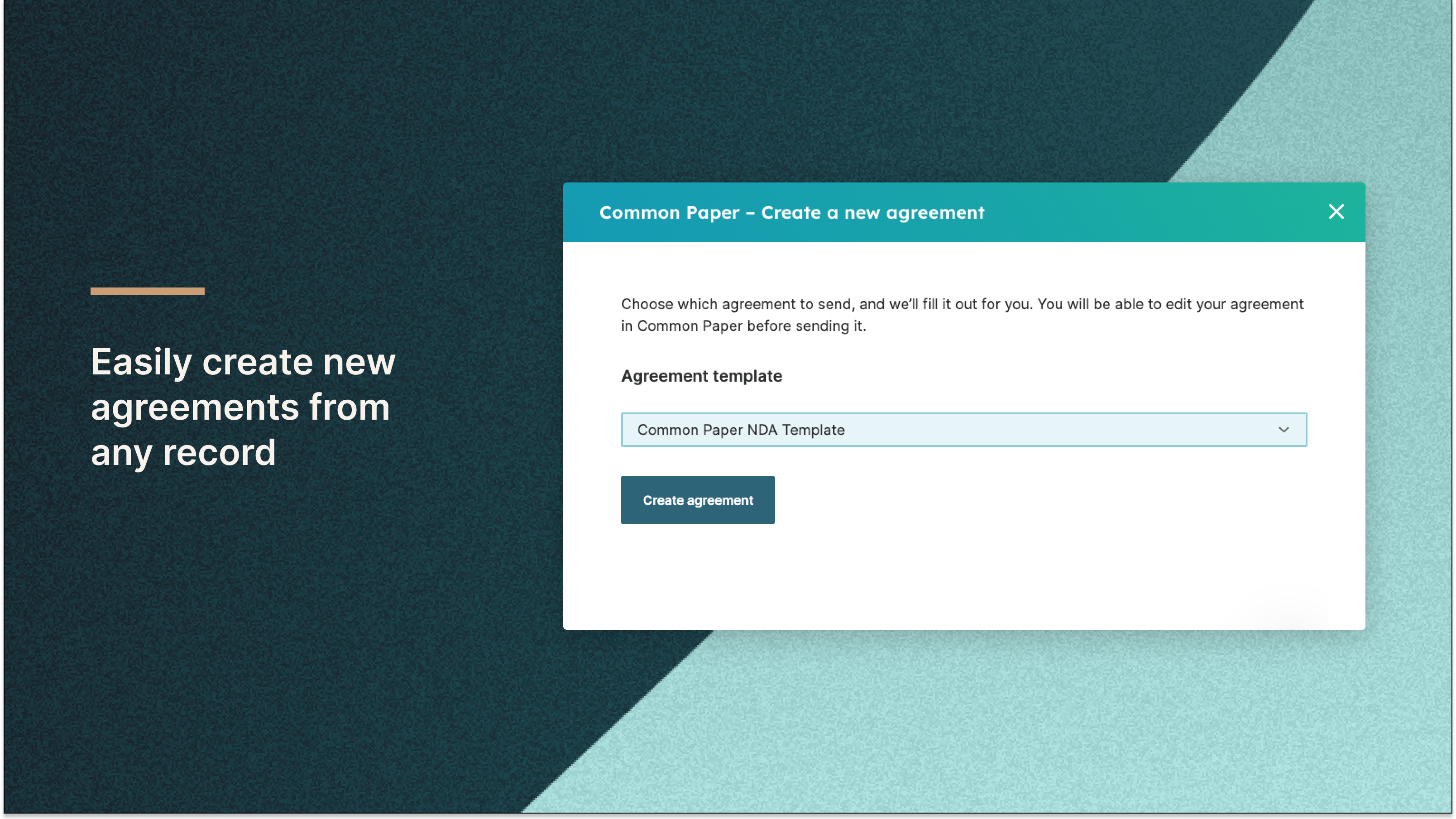 Create agreements directly from HubSpot